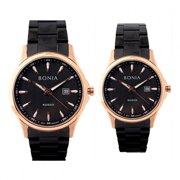 Bonia BR182-1532 Dan Bonia BR182-2532 Rosegold Black Couple